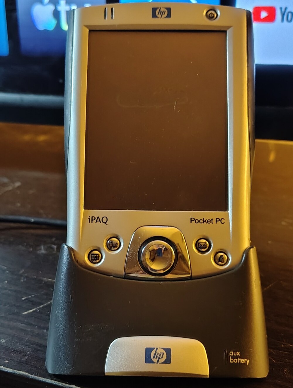 Vintage HP iPAQ Pocket PC PDA Handheld Bundle with USB Desktop Cradle